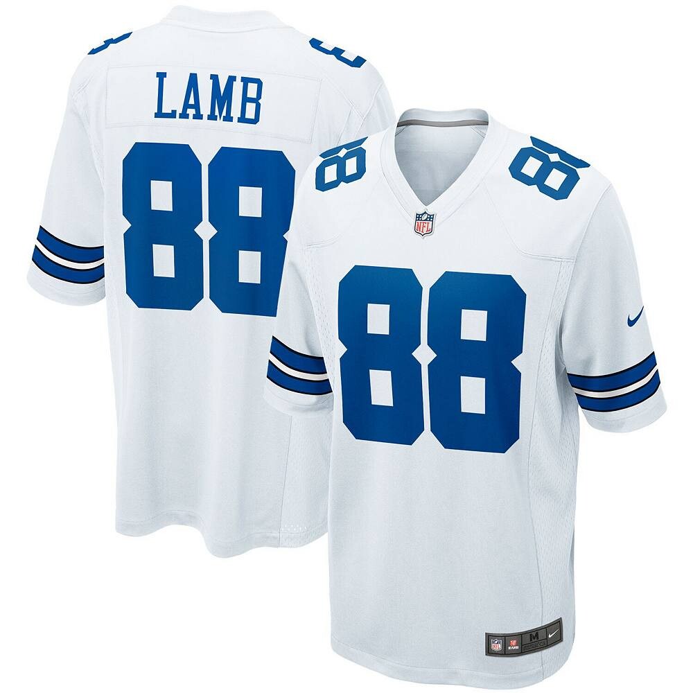 

Мужская белая майка Nike CeeDee Lamb Dallas Cowboys Game Team, цвет Cow White
