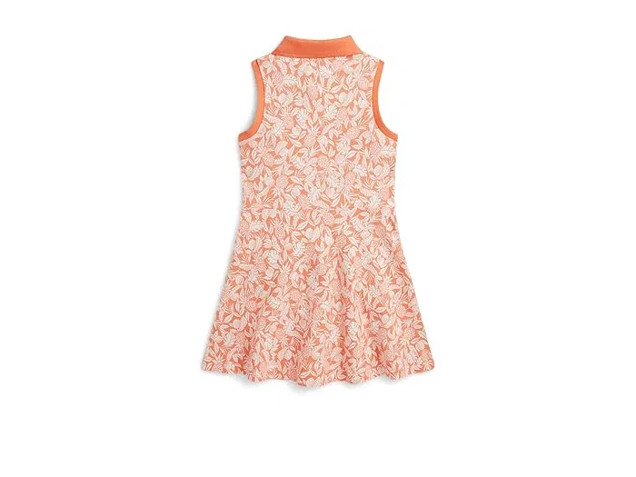 Платье поло с запахом ананас Pineapple Faux-wrap Mesh Polo Dress Polo Ralph Lauren Kids, Cassidy Blue — фото 2