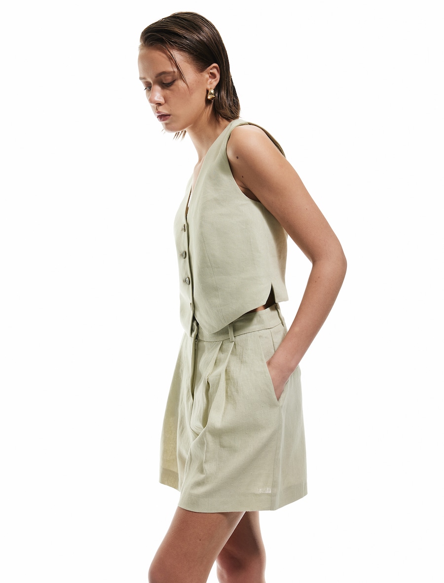 

Широкие брюки со складками спереди Koton, пастельно-зеленый