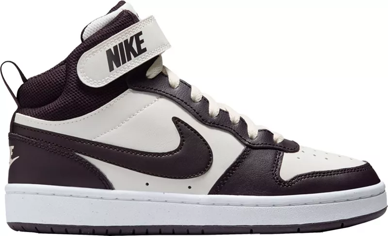 

Детские кроссовки Nike для начальной школы Court Borough Mid 2, белый/бордовый
