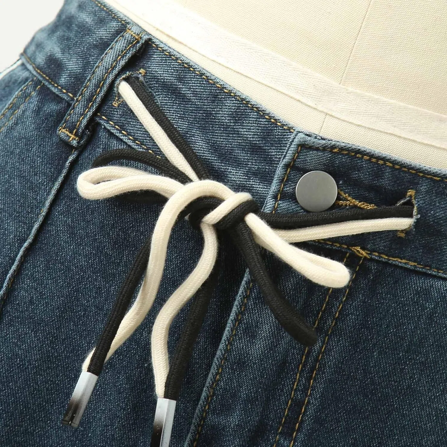 Джинсы свободные клеш, Y2K, бренд не указан, цвет A2 — фото 4