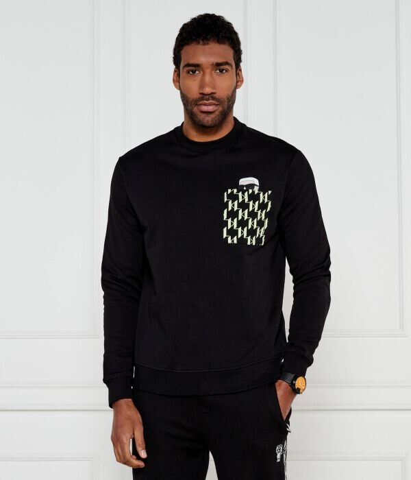 

Толстовка Karl Lagerfeld Regular Fit, черный / салатовый