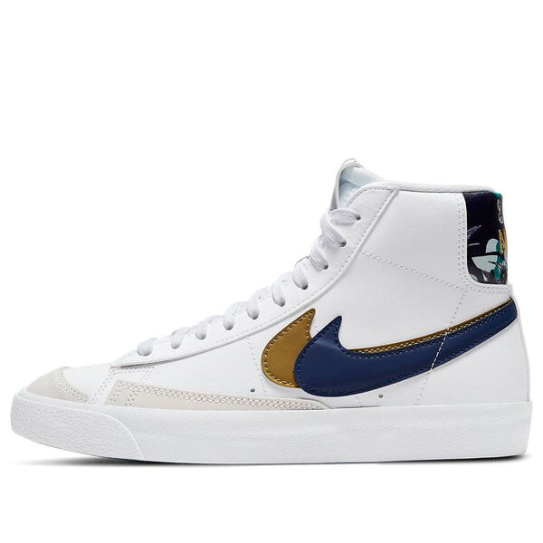 

Кроссовки blazer mid '77 se 'double swoosh - white gold blue void' Nike, белый
