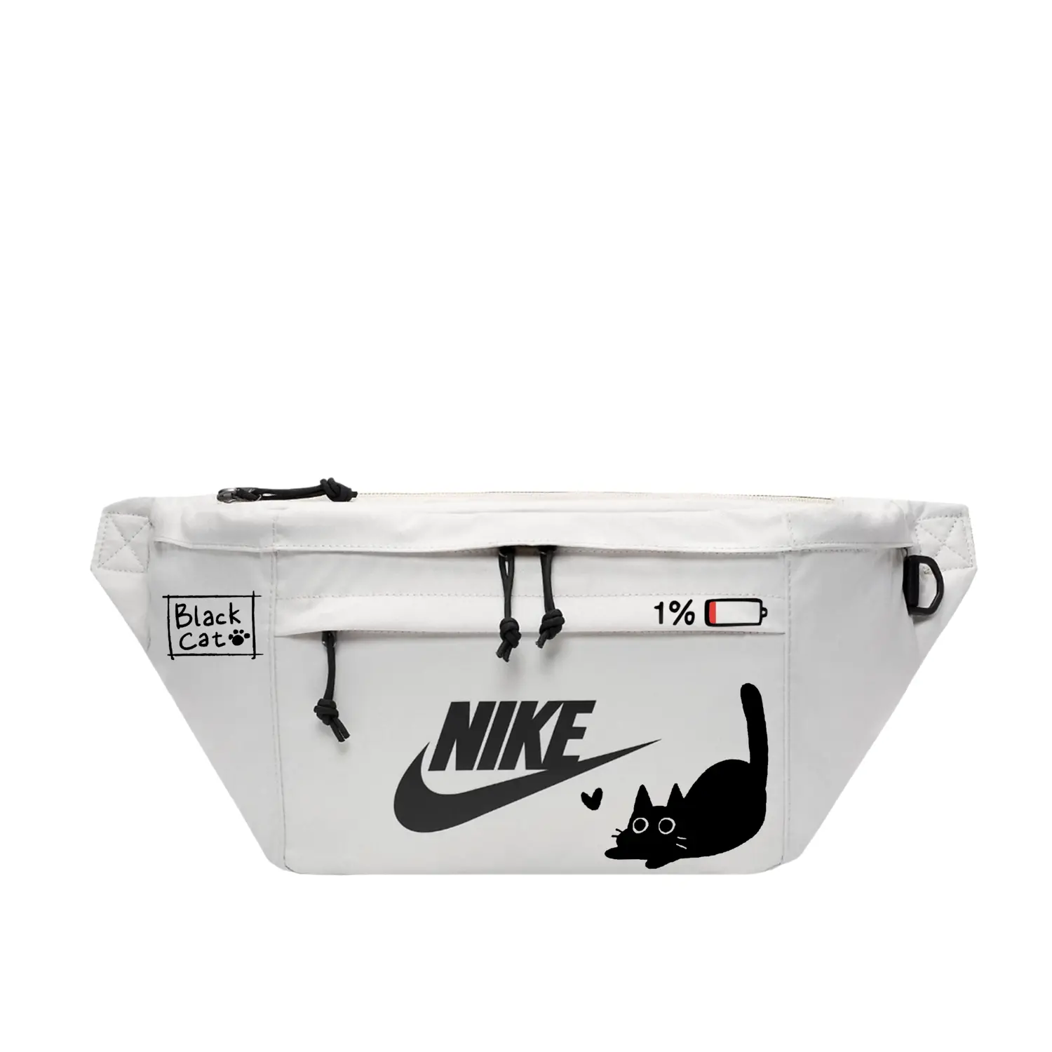 

Nike Унисекс поясная сумка ручной работы с принтом в стиле стритвир, Low Battery Power Meowth