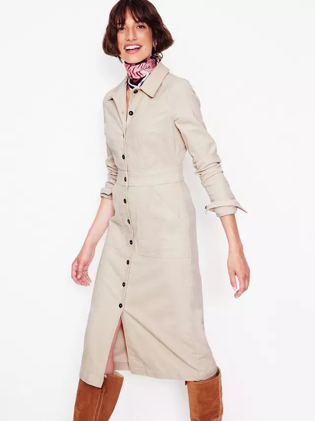 

Платье Boden Flora Corduroy Shirt, слоновая кость
