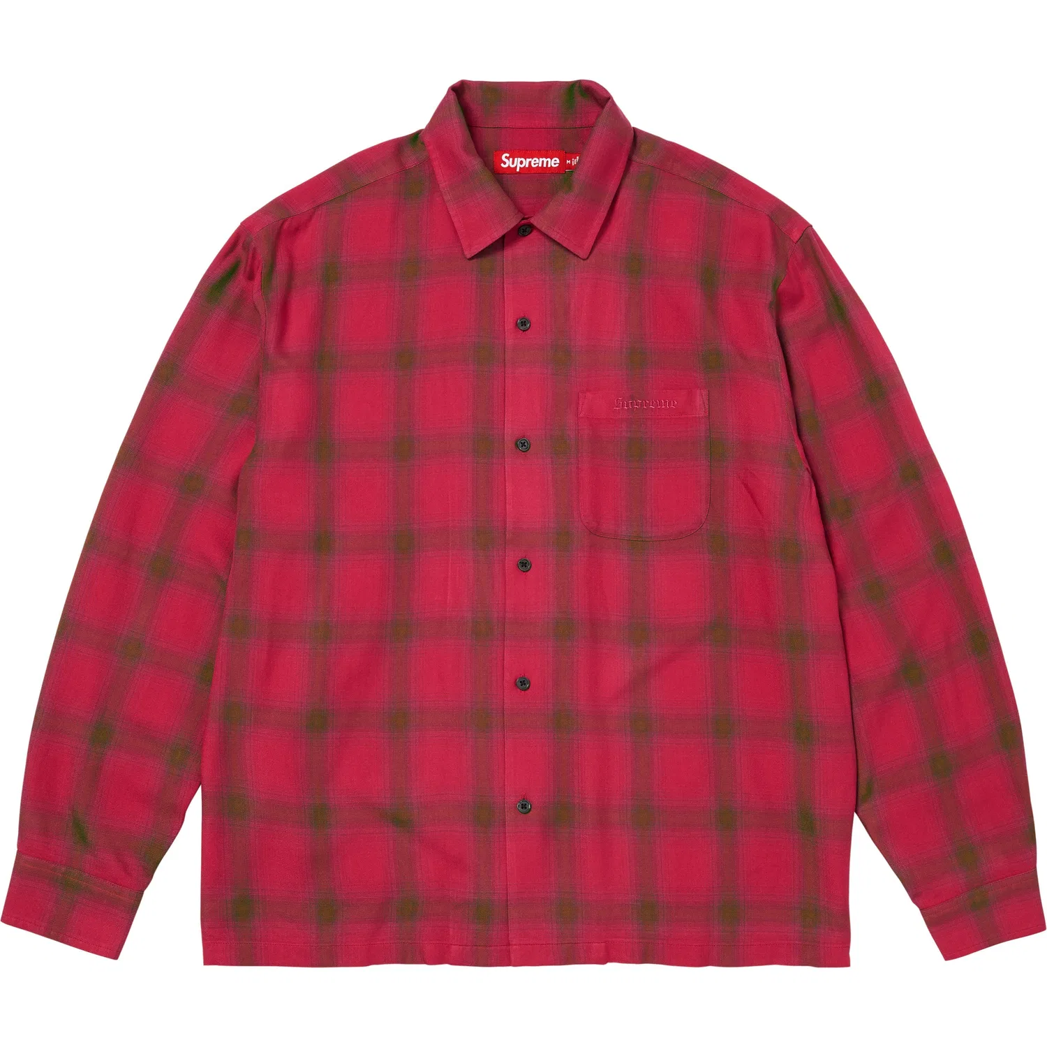 Рубашка Shadow Plaid из вискозы, унисекс, SS26 WEEK5 Supreme, Black — фото 3