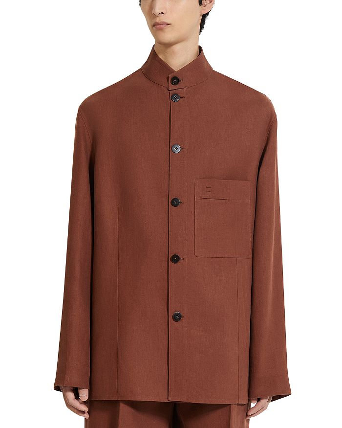 

Oasi Lino Regular Fit Льняная Сорочка ZEGNA, коричневый