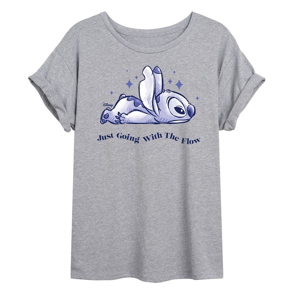 

Детская футболка Lilo & Stitch Go With The Flow с рисунком Licensed Character, цвет Heather Gray