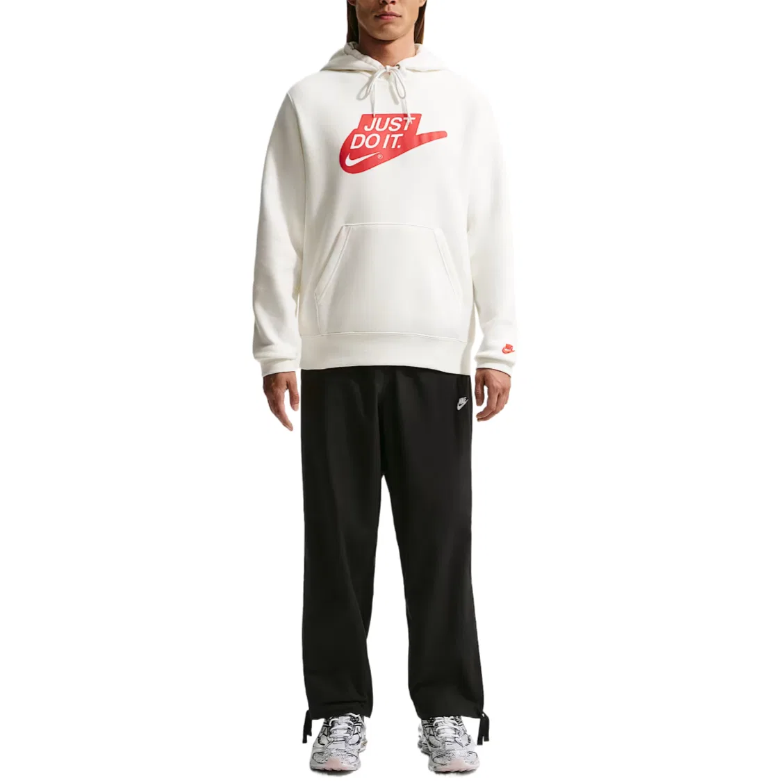 Брюки Club Casual для мужчин, черно-белые, умеренный прямой крой Nike, Black/White — фото 4
