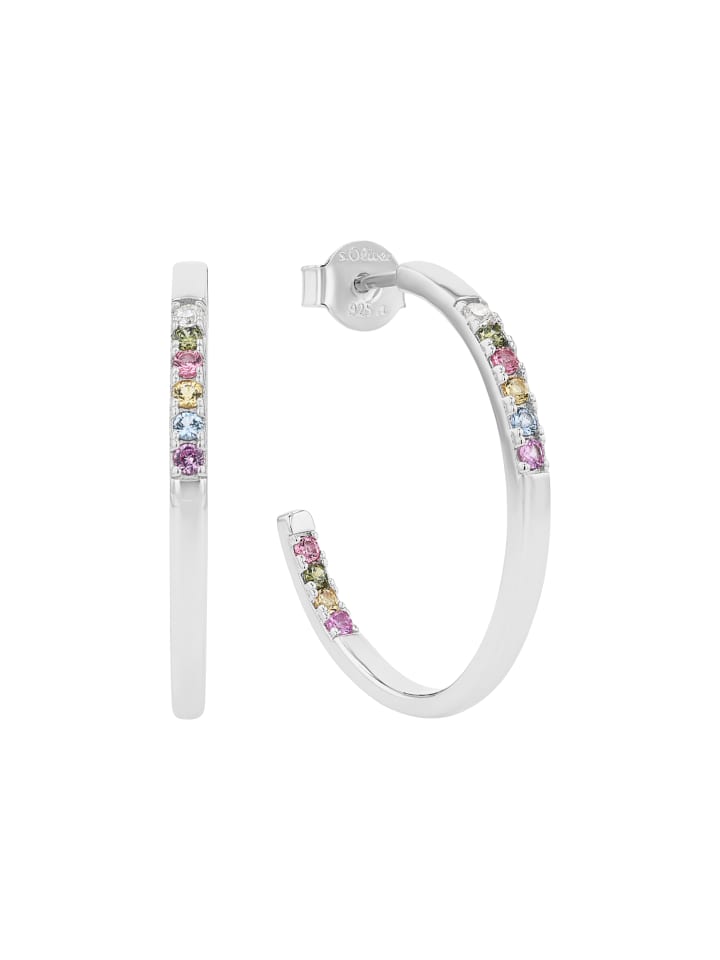 

s.Oliver Серьги-кольца из серебра 925 пробы, покрытые родием розового цвета