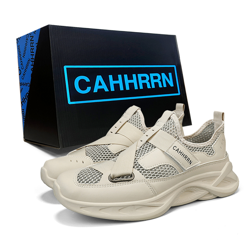 

CAHHRRN Дышащие низкие повседневные туфли мужские бежевые, цвет Beige