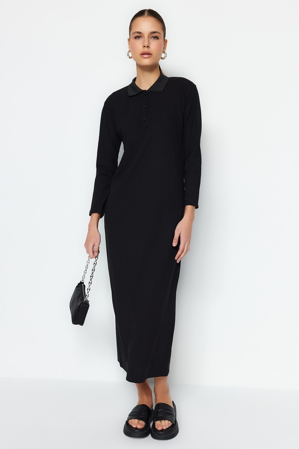 

Платье - Черное - Базовое Trendyol Modest, черный