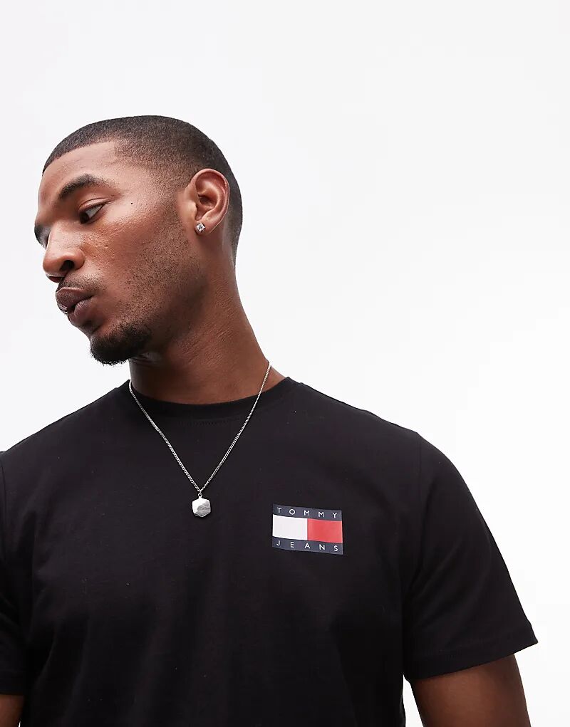 

Футболка с принтом флага Essential, черного цвета Tommy Jeans