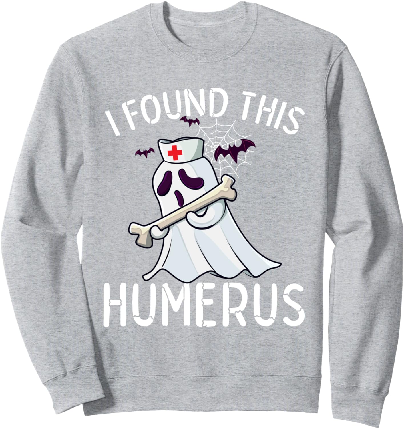 

Толстовка, Я нашла эту забавную толстовку с изображением привидения-медсестры с плечевой костью для Хэллоуина Funny Halloween Costume Holiday Party Gift Store, серый