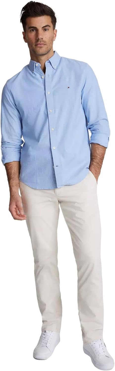 Рубашка Tommy Hilfiger Signature Long Sleeve Casual Button Down, прованский синий — фото 2