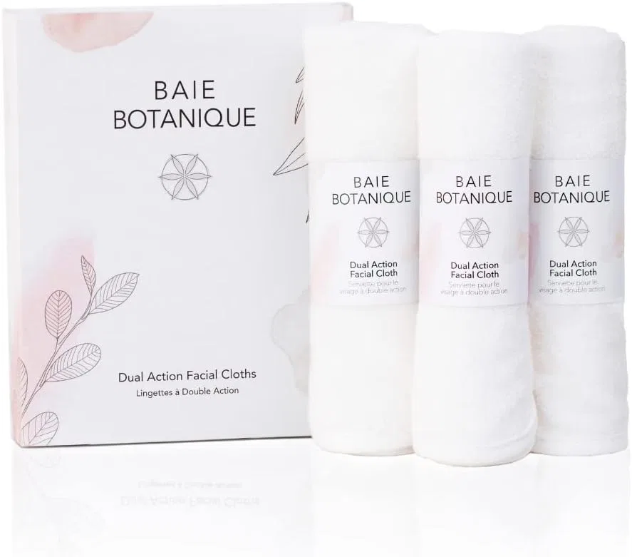 Двусторонняя салфетка для лица Baie Botanique из бамбукового волокна и муслина, 1 шт