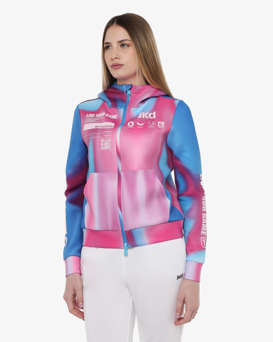 

JAKED Женская синтетическая фитнес-толстовка светло-голубого и разноцветного цвета