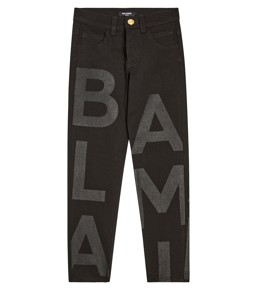 

Джинсы из смесового хлопка Balmain Kids, черный