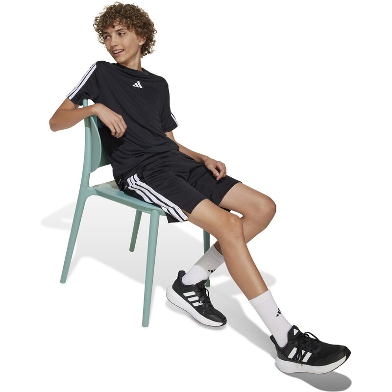 Рубашка с тремя полосками для детей Adidas, черный — фото 4