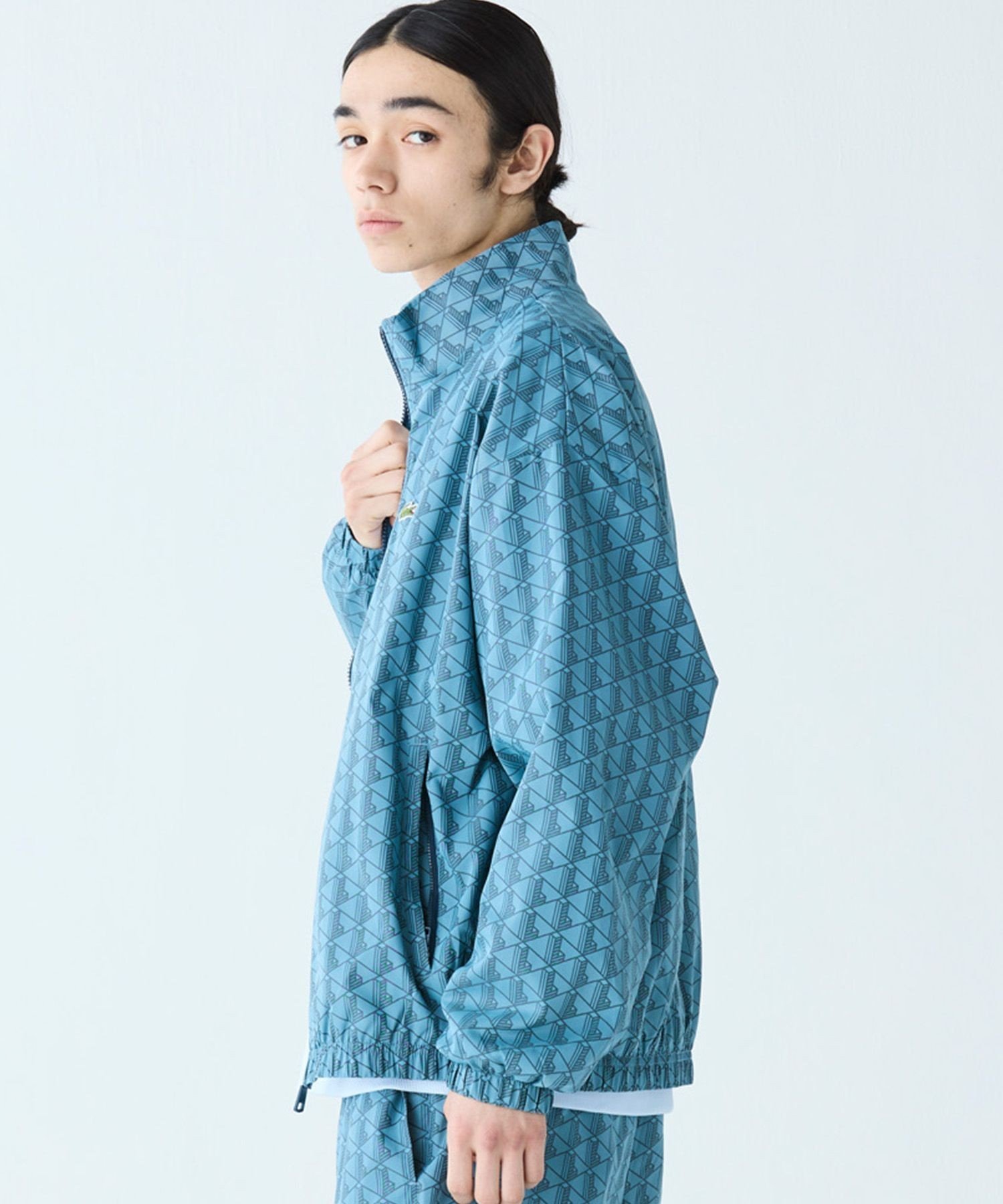 Куртка из водоотталкивающего нейлона с жаккардовым узором «Монограмма» LACOSTE, Grayish Blue — фото 3