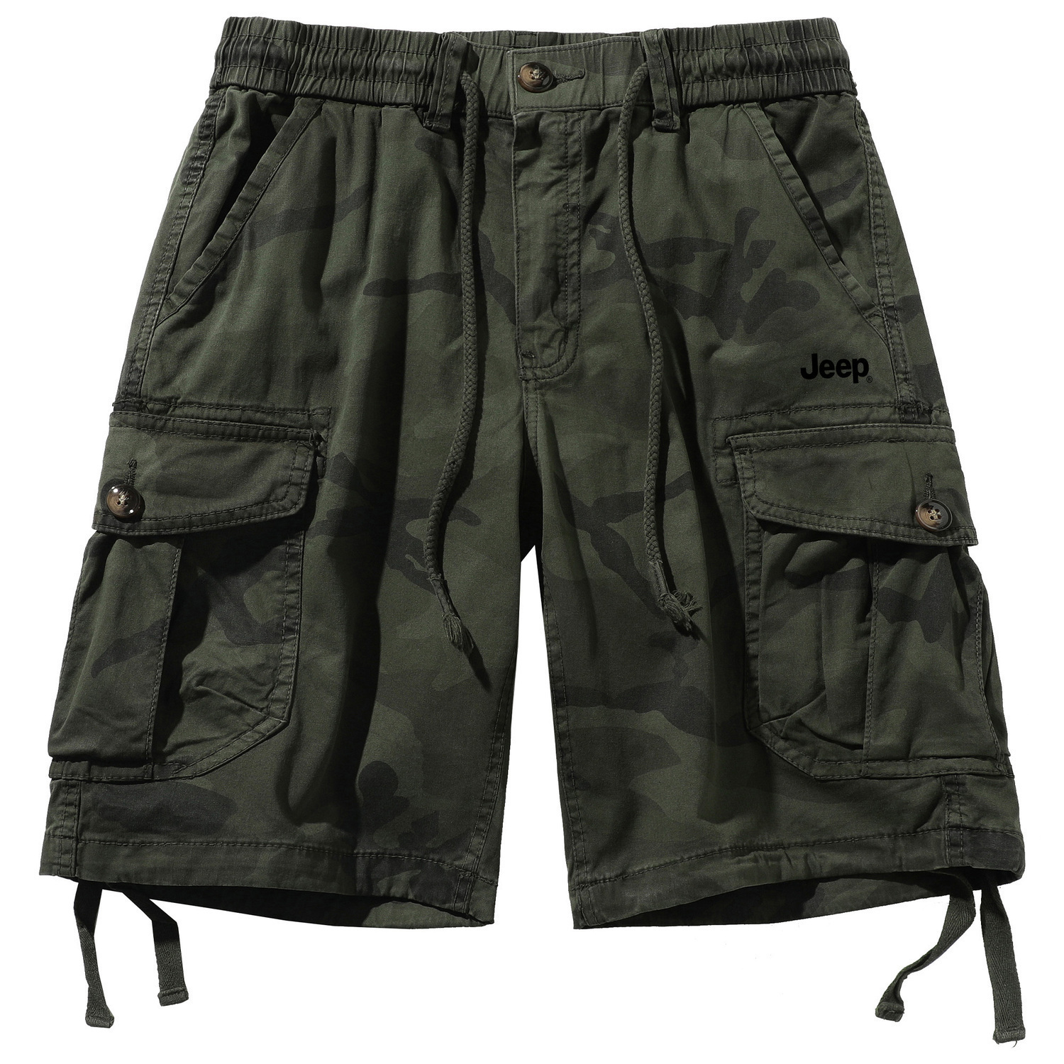 

Повседневные уличные прямые карго-шорты унисекс с несколькими карманами Jeep, камуфляж