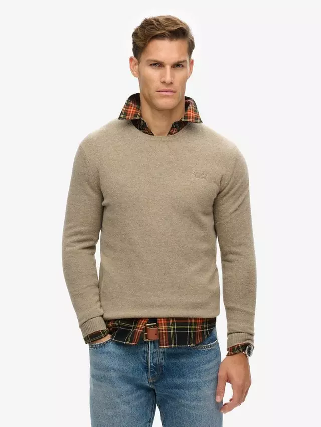 

Джемпер Superdry Essential Slim Fit Crew, цвет light brown marl