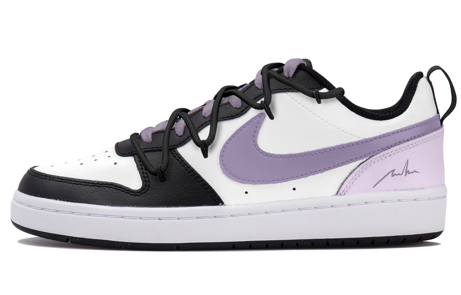 

Кроссовки Nike Court Borough Skateboarding Shoes Women's Low-top White/black/purple, белый/черный