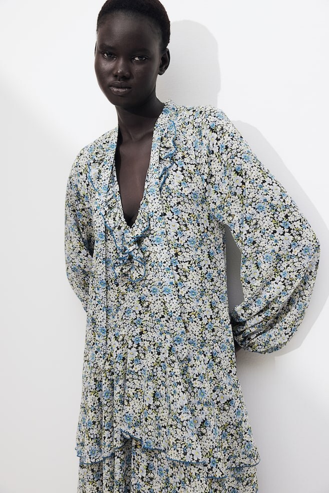 

Длинное платье с воланами H&M, мультиколор