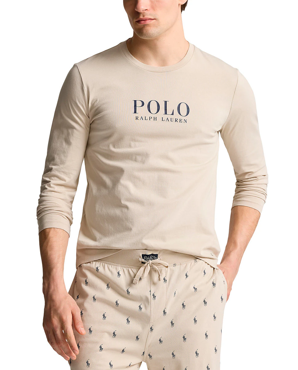 

Мужская пижамная футболка из 100% хлопка Polo Ralph Lauren, серый