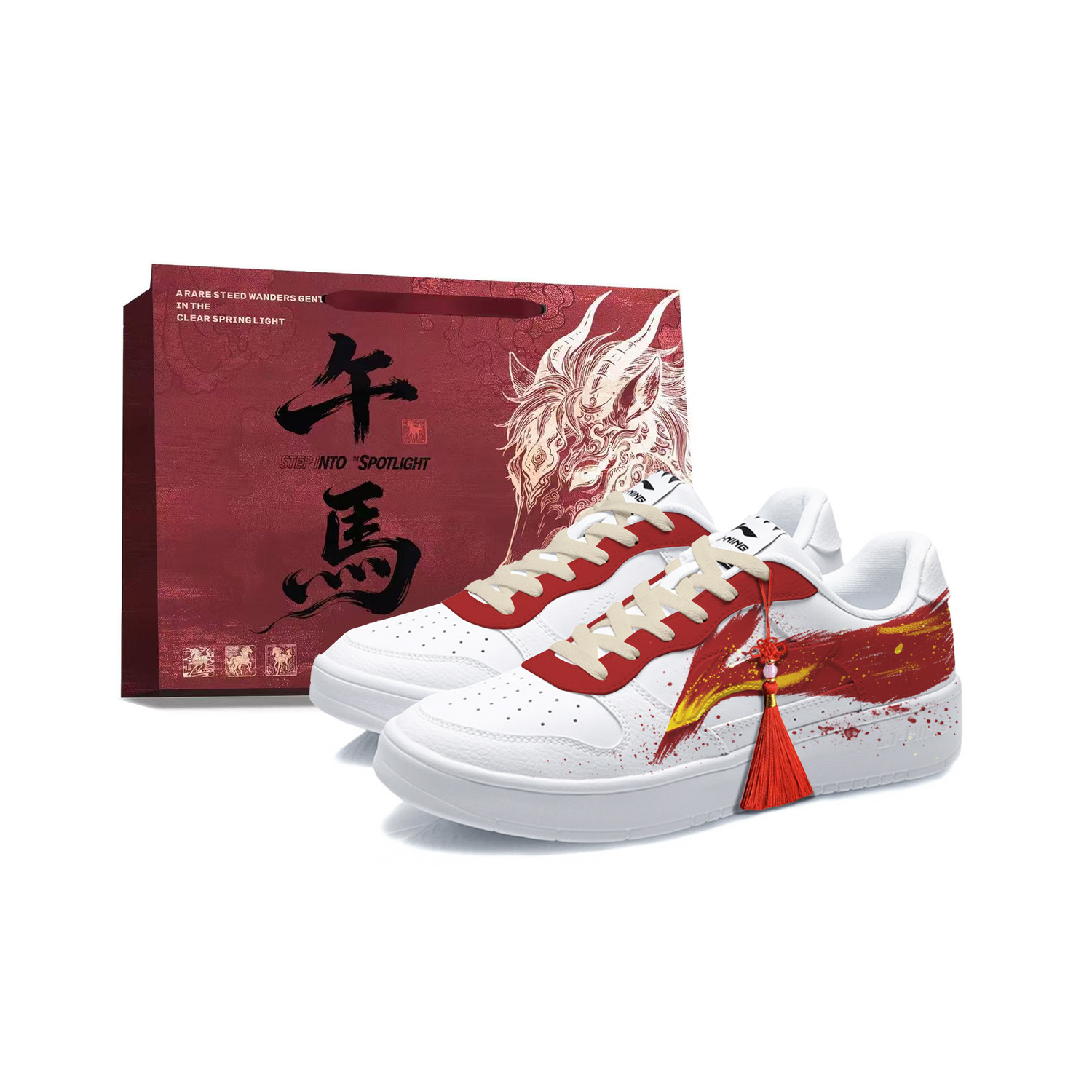 

Li-Ning Ли Найинг Плавающая лодка Амортизирующие, износостойкие низкие кроссовки для скейтбординга Мужские Бело-красные