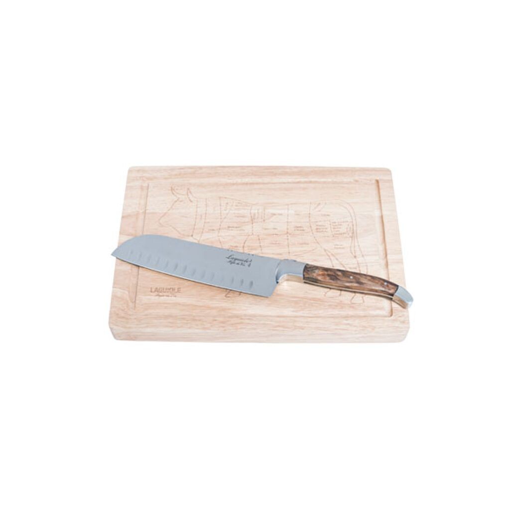 

Нож Laguiole Style de Vie Santoku из оливкового дерева с разделочной доской