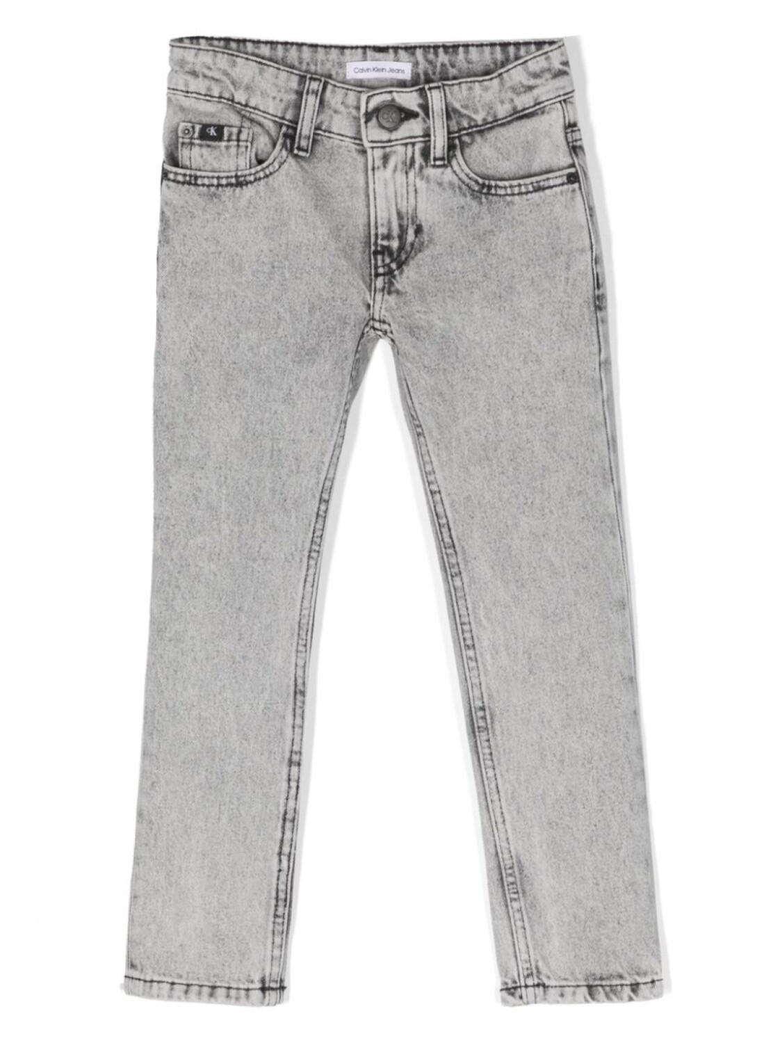 

Узкие джинсы средней посадки Calvin Klein Kids, серый