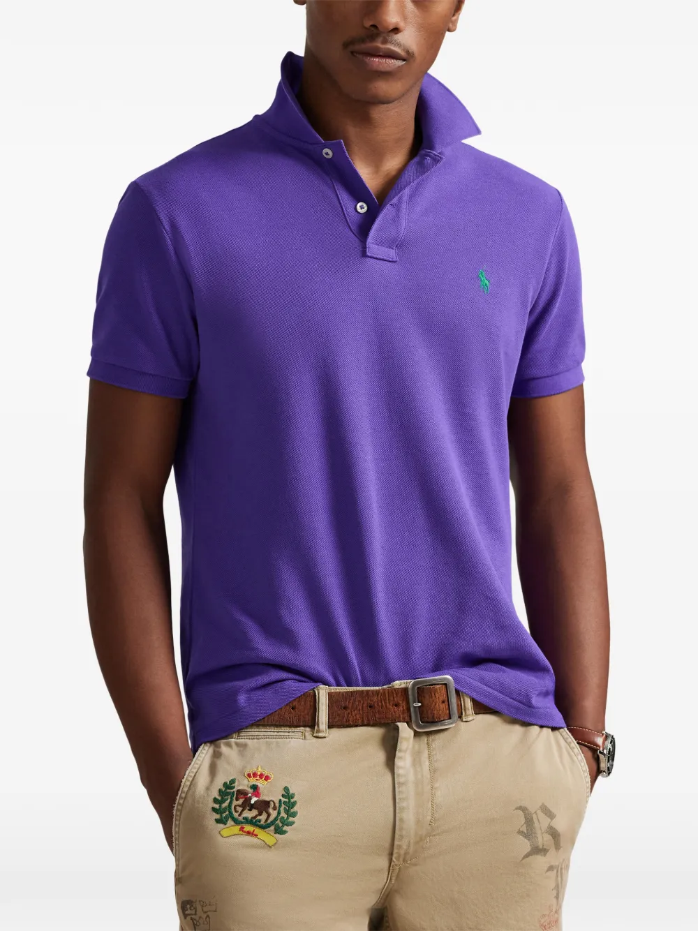 Рубашка поло в рубчик Polo Ralph Lauren, фиолетовый — фото 3