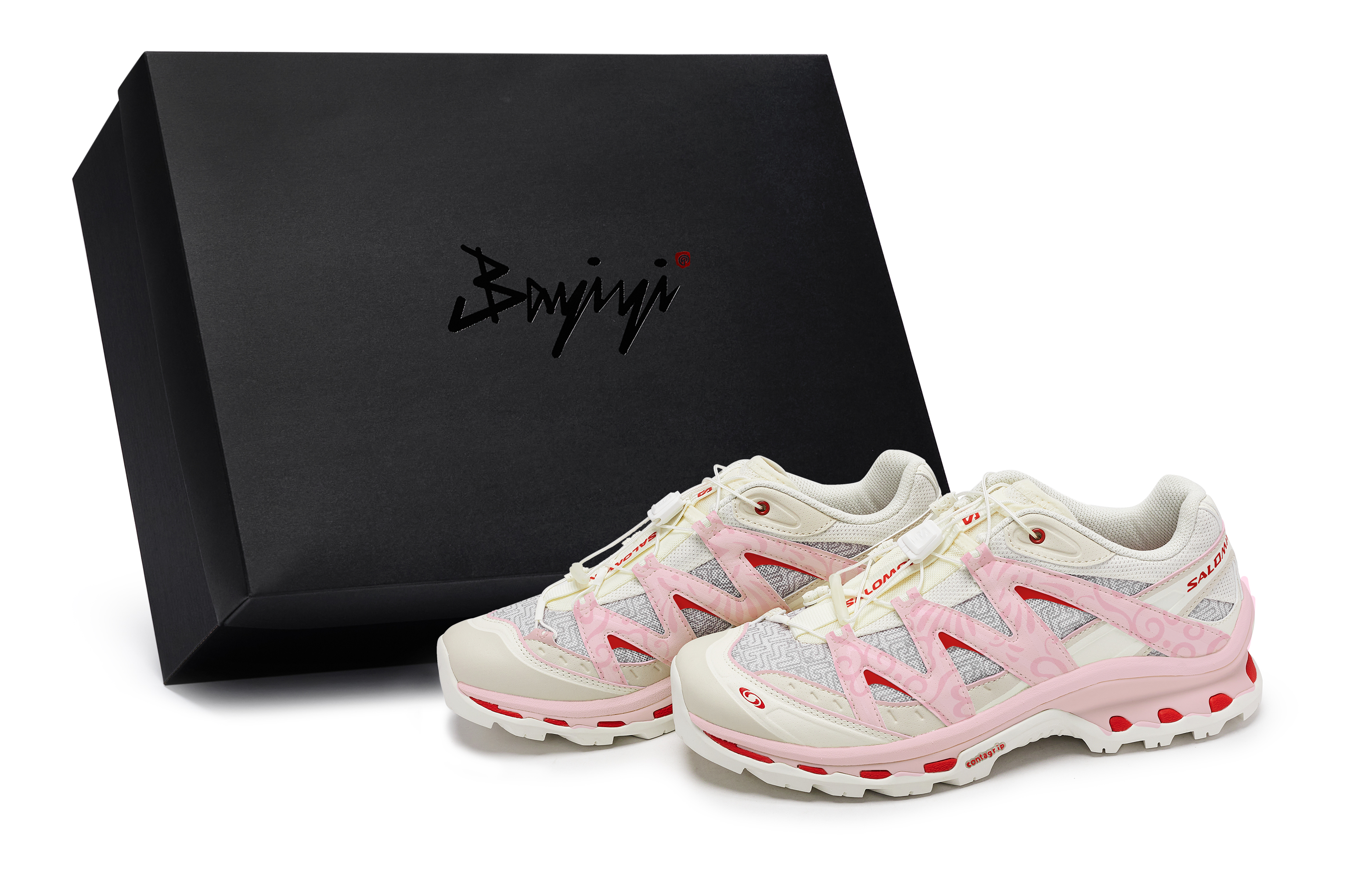 SALOMON Низкие кроссовки Snake CNY Collection, устойчивые к истиранию, унисекс, бежево-розовые