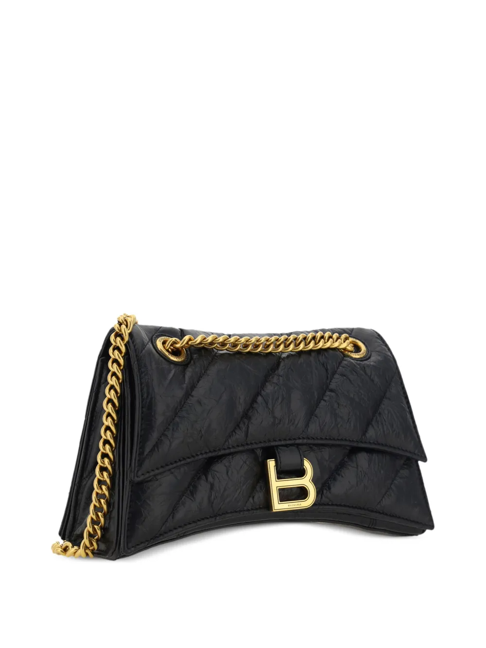 Стеганая сумка на плечо Hourglass S BALENCIAGA, черный — фото 3