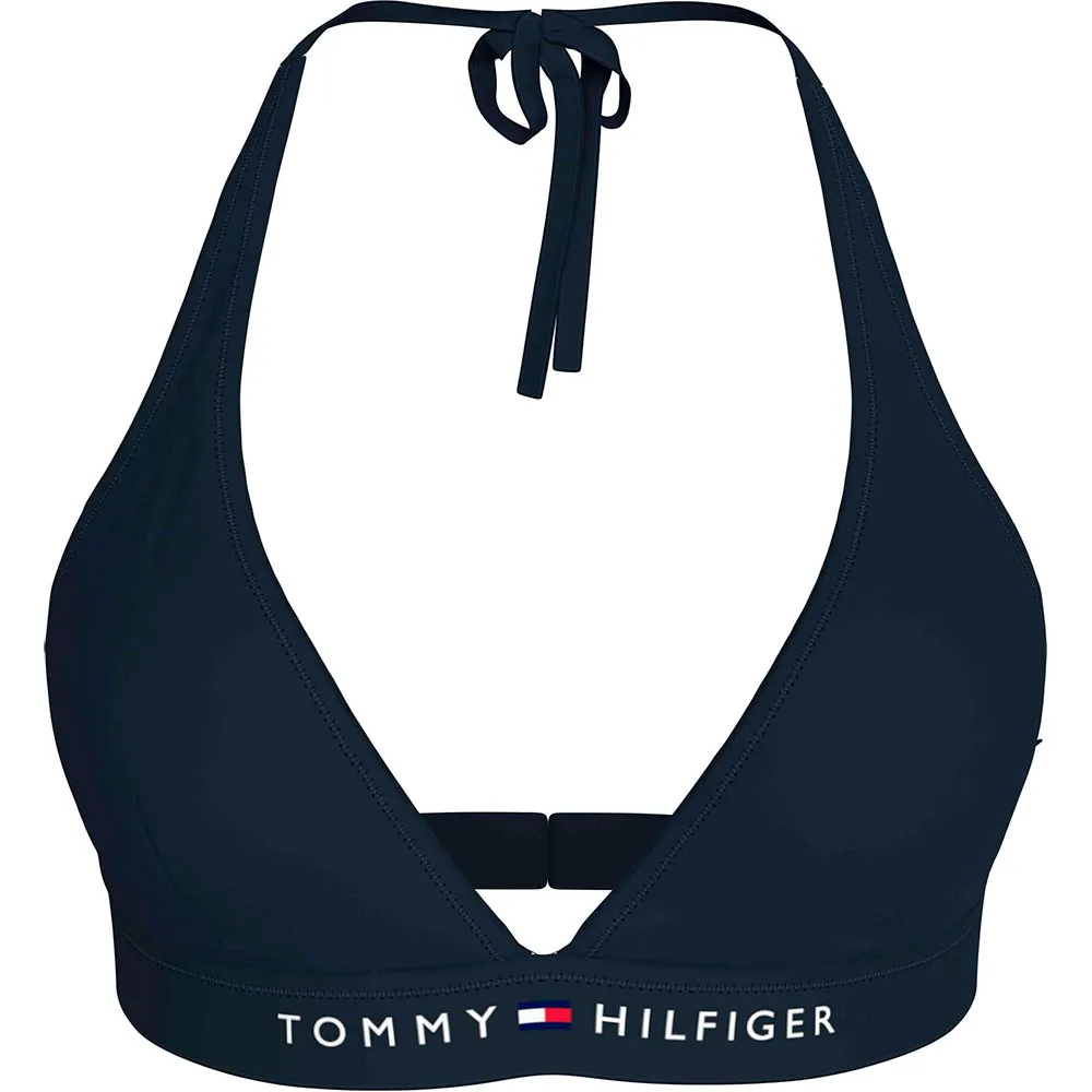 

Топ бикини Tommy Hilfiger Halter, синий