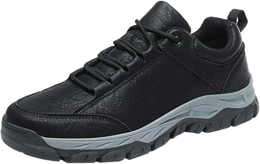 

Мужские повседневные модные туфли на шнуровке из микрофибры с кожей, противоскользящие Dmytluqi, черный