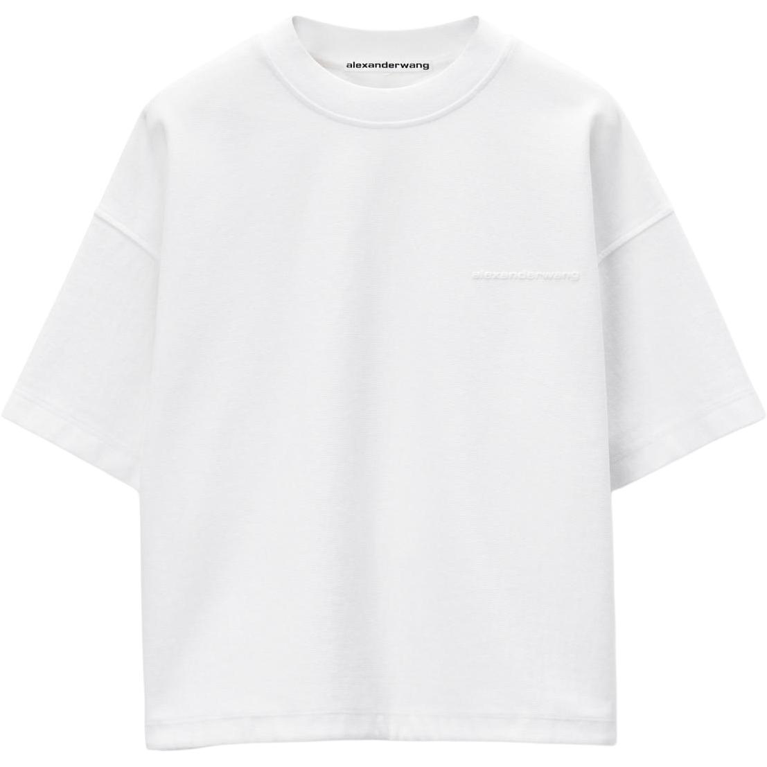 

Хлопковая футболка с тисненым логотипом Alexander Wang, белый