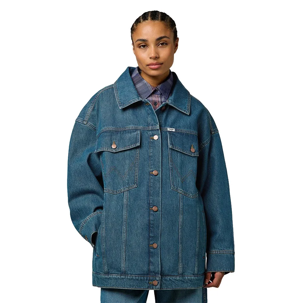 

Куртка Wrangler Mega Trucker Loose Fit denim, синий