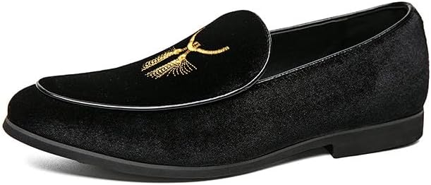 

Мужские классические бархатные лоферы Santimon с вышивкой, праздничные туфли для мужчин, обувь к смокингу, черный