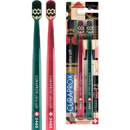 

Зубная щетка Cs 5460 Ultra Soft Special Edition, рождественский выпуск 2023 г., 2 упаковки, Curaprox