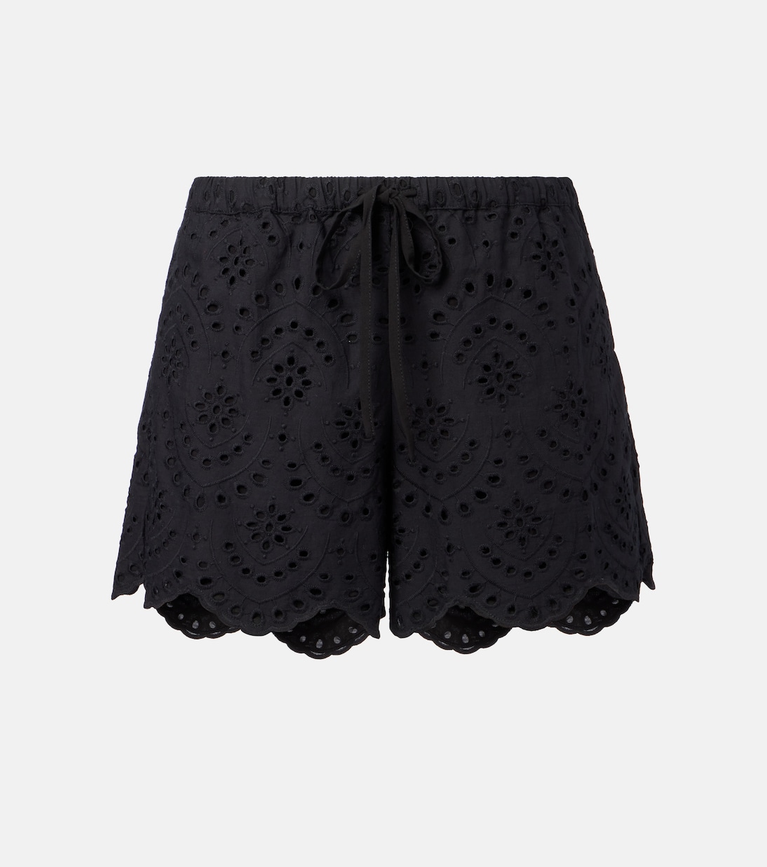 

Шорты из хлопка с вышивкой ришелье Cruse Poupette St Barth, Black Plain