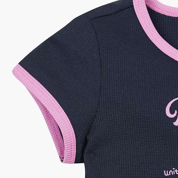Детское вафельное платье-клёш тёмно-синего цвета от Benetton Kids — фото 4