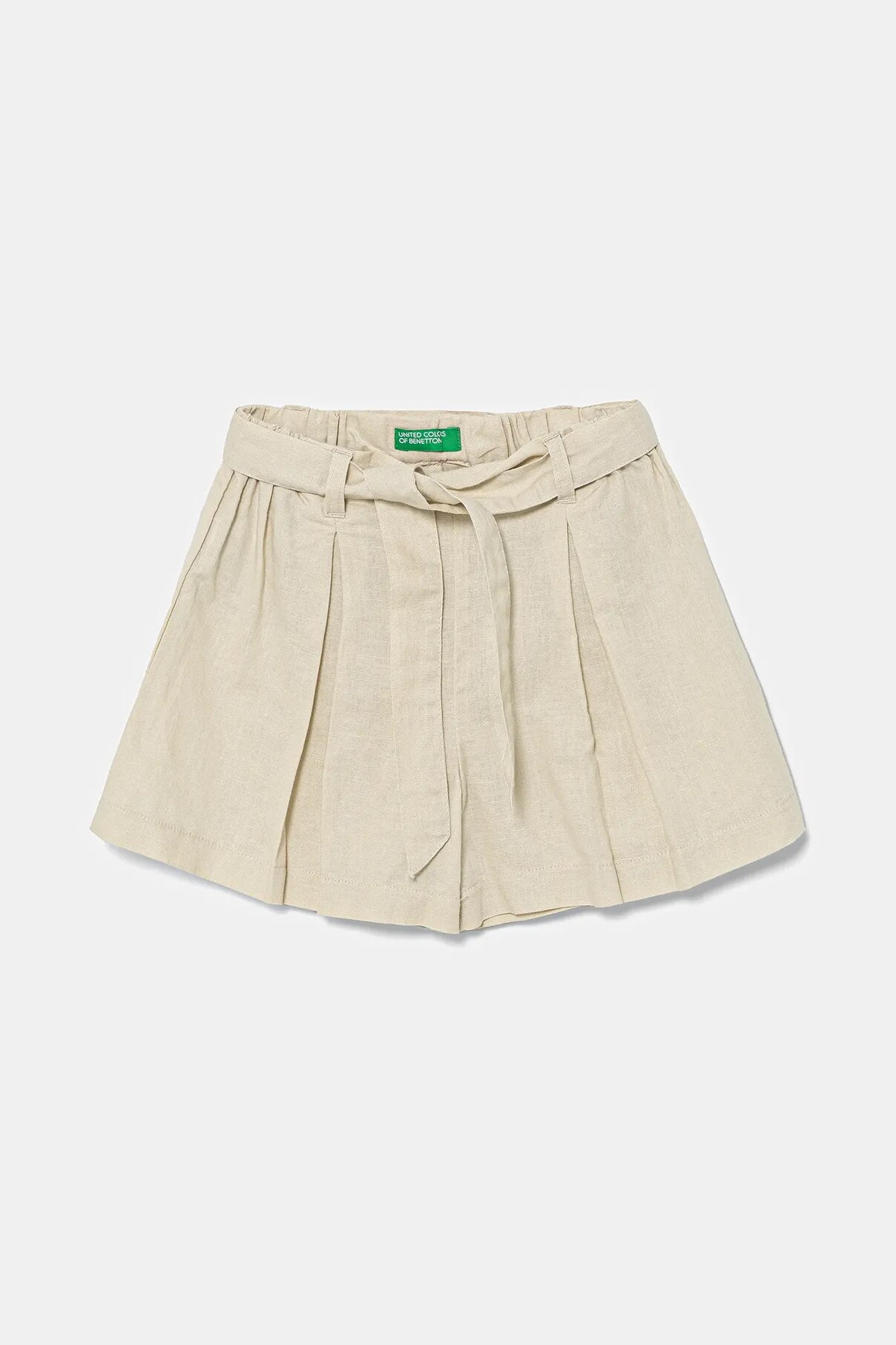 Льняные шорты для детей United Colors Of Benetton, бежевый — фото 2