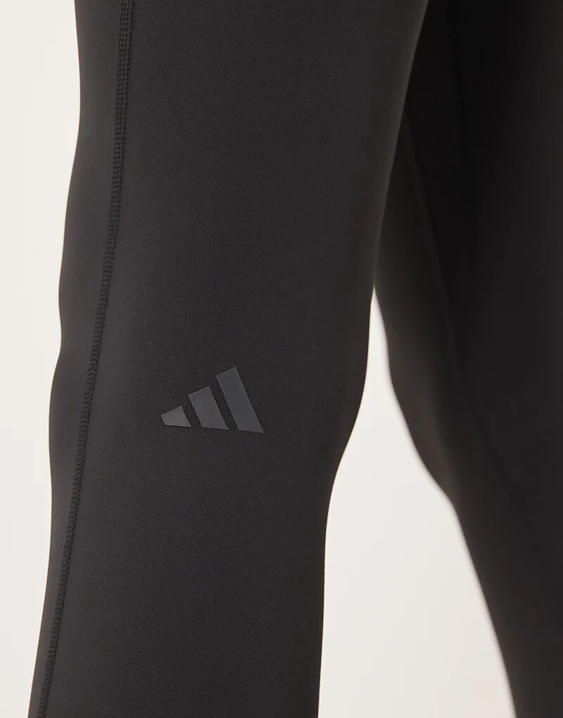 Леггинсы Adidas Performance Three Stripes Studios с перекрестным поясом, черного цвета — фото 2