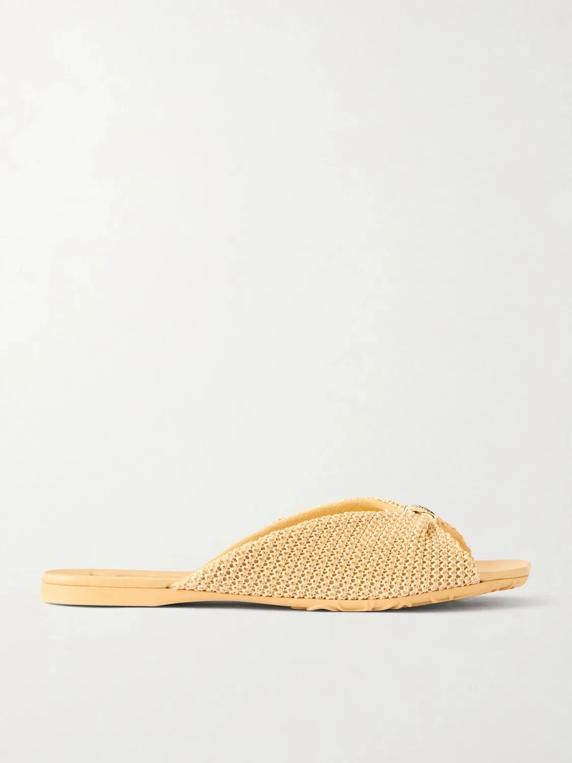LOEWE + Paula's Ibiza Pebble сандалии-слайды с эффектом рафии, бежевый