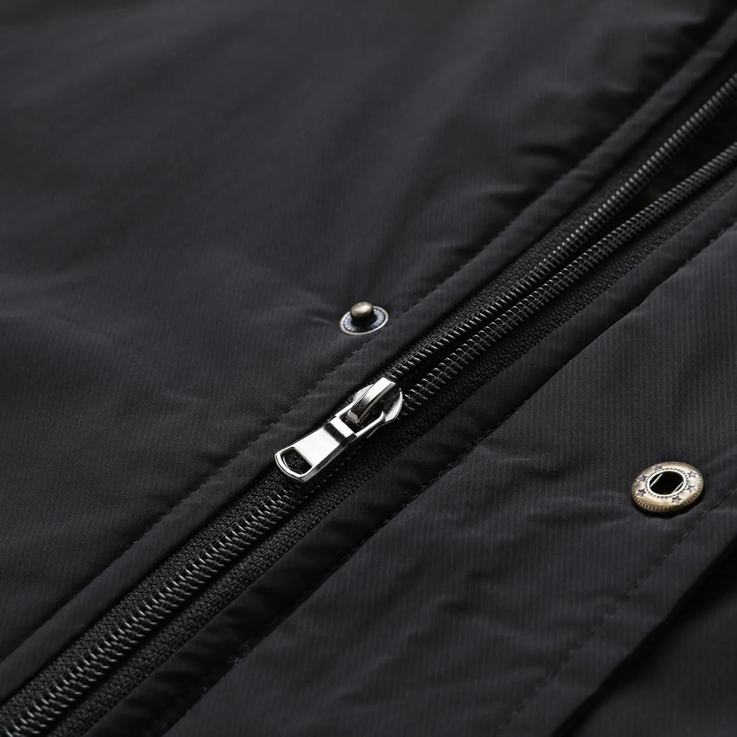 Мужская зимняя безрукавка Sherpa Fleece, утепленная пуховая жилетка-куртка с карманами для активного отдыха Generic, черный — фото 3