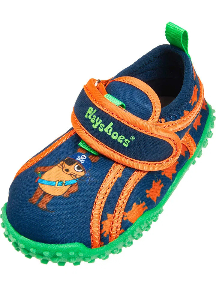 Башмаки для купания с защитой от ультрафиолета, Playshoes, синий/оранжевый — фото 4