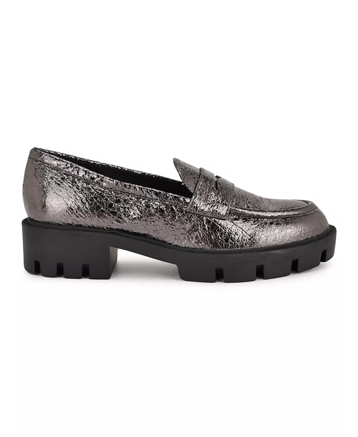 Женские пенни-лоферы Maibel на массивной подошве Nine West, серый — фото 2