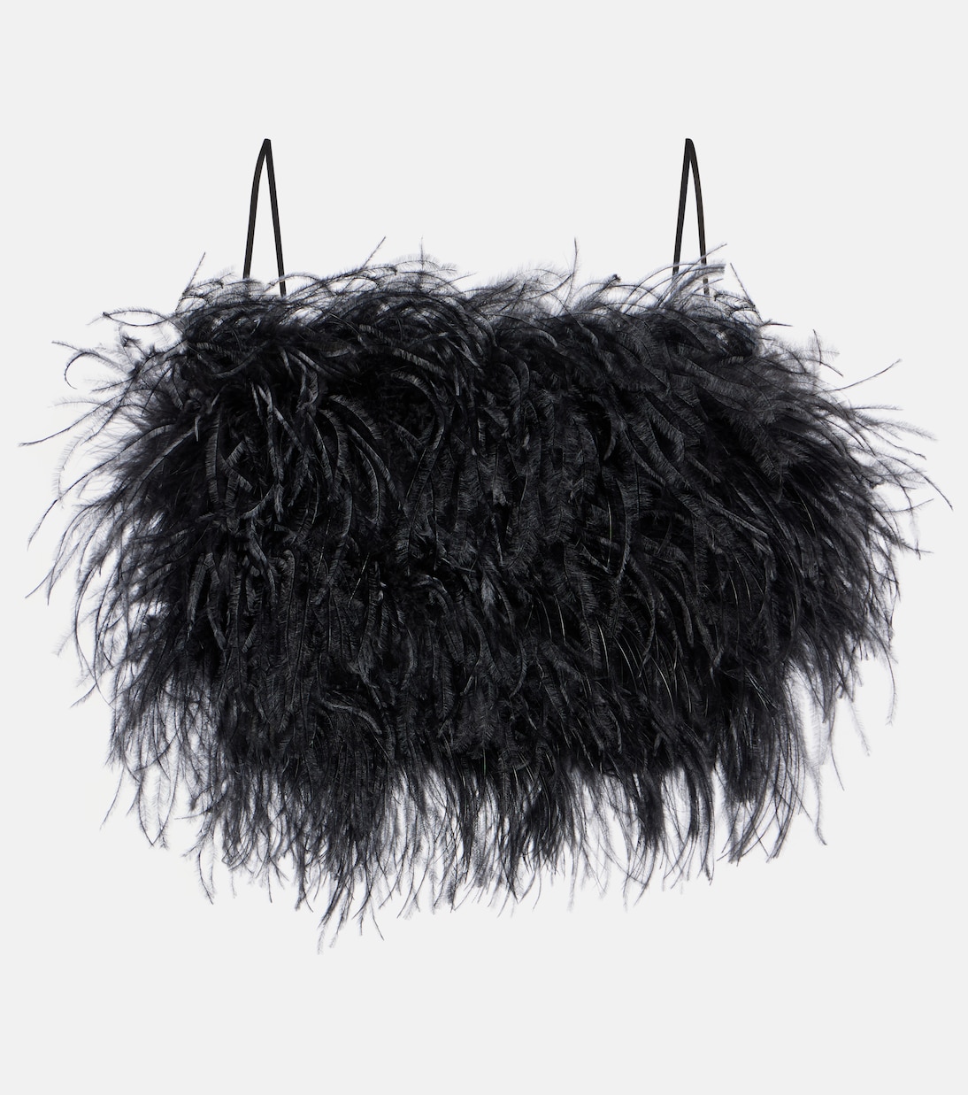 

Бюстгальтер Grain de Poudre с отделкой перьями Miu Miu, Nero